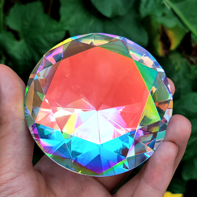Paper Weight Crystal - Cristal Diamante Paperweight Decorativo Rainbow Maker,