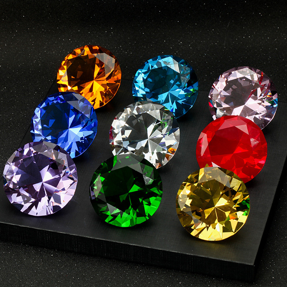 Paper Weight Crystal - 10 cores cristal diamante em forma